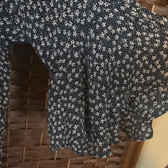 Chaps Navy Blue Floral Peasant Blouse - Picture 6 of 7